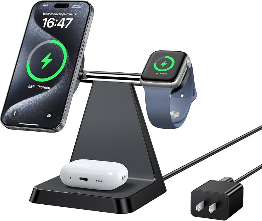 Charging Station for Multiple Devices Apple: Woruda 3 in 1 Magnetic Wireless Charger Stand for Ma... | Amazon (US)