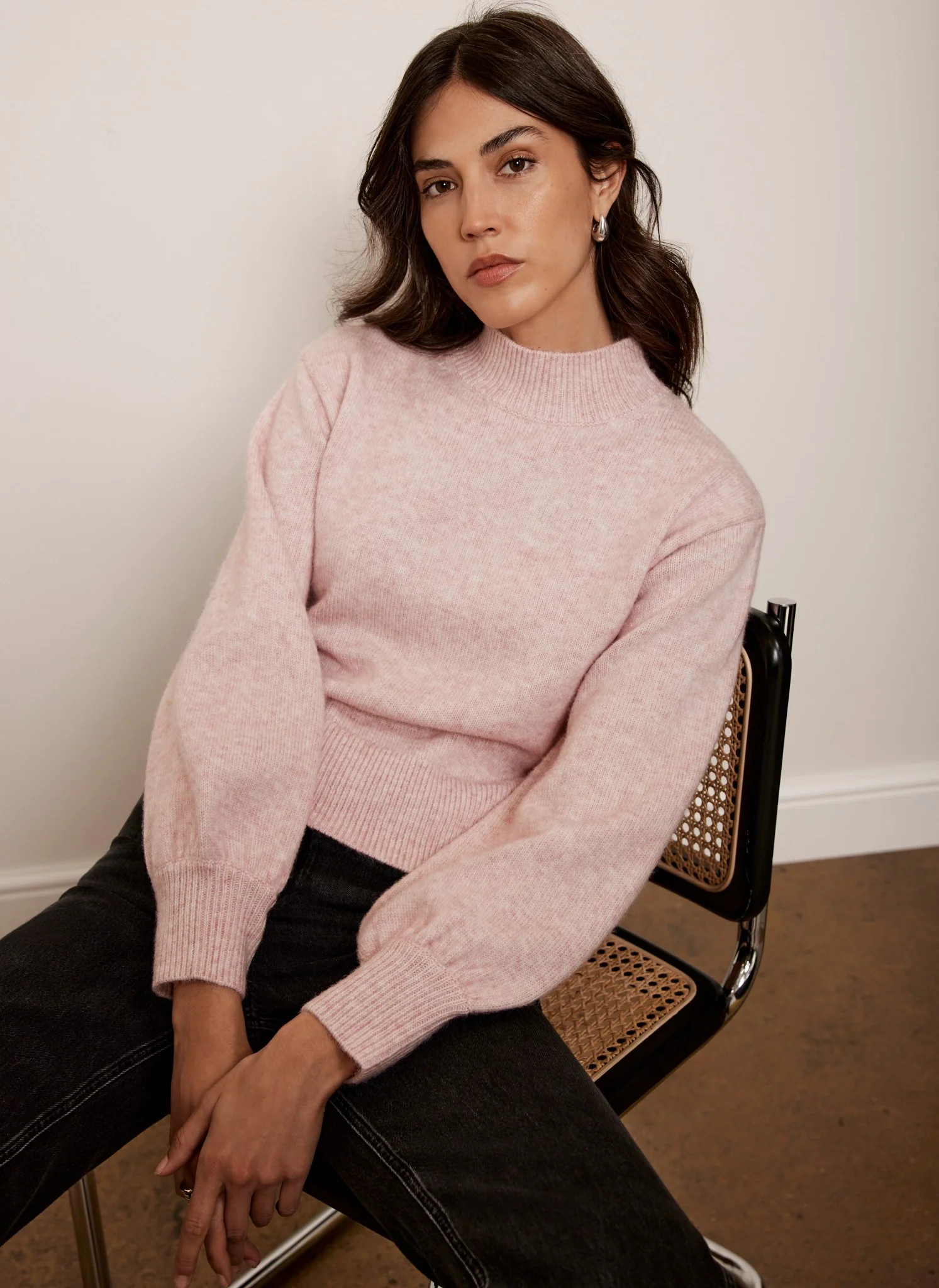 Pink High Neck Jumper | Mint Velvet