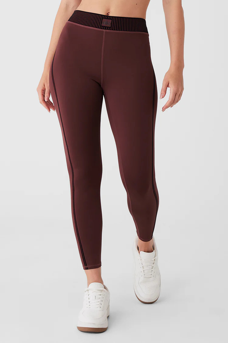 Airlift High-Waist 7/8 Line Up Legging - Cherry Cola | Alo Yoga (US)