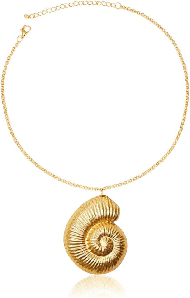 Seashell Necklace Gold Conch Seashell Witch Costume Accessories for Kids Adults | Amazon (US)