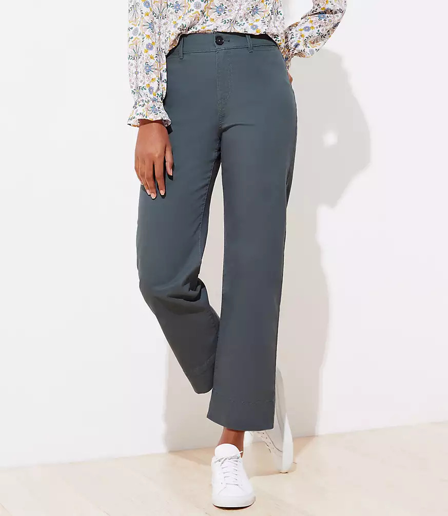 Slim Wide Leg Ankle Pants | LOFT