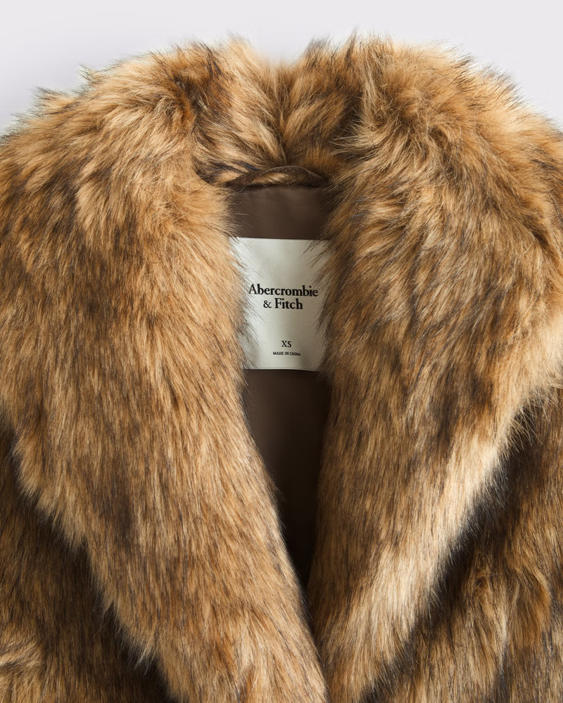 Full-Length Faux Fur Coat | Abercrombie & Fitch (US)
