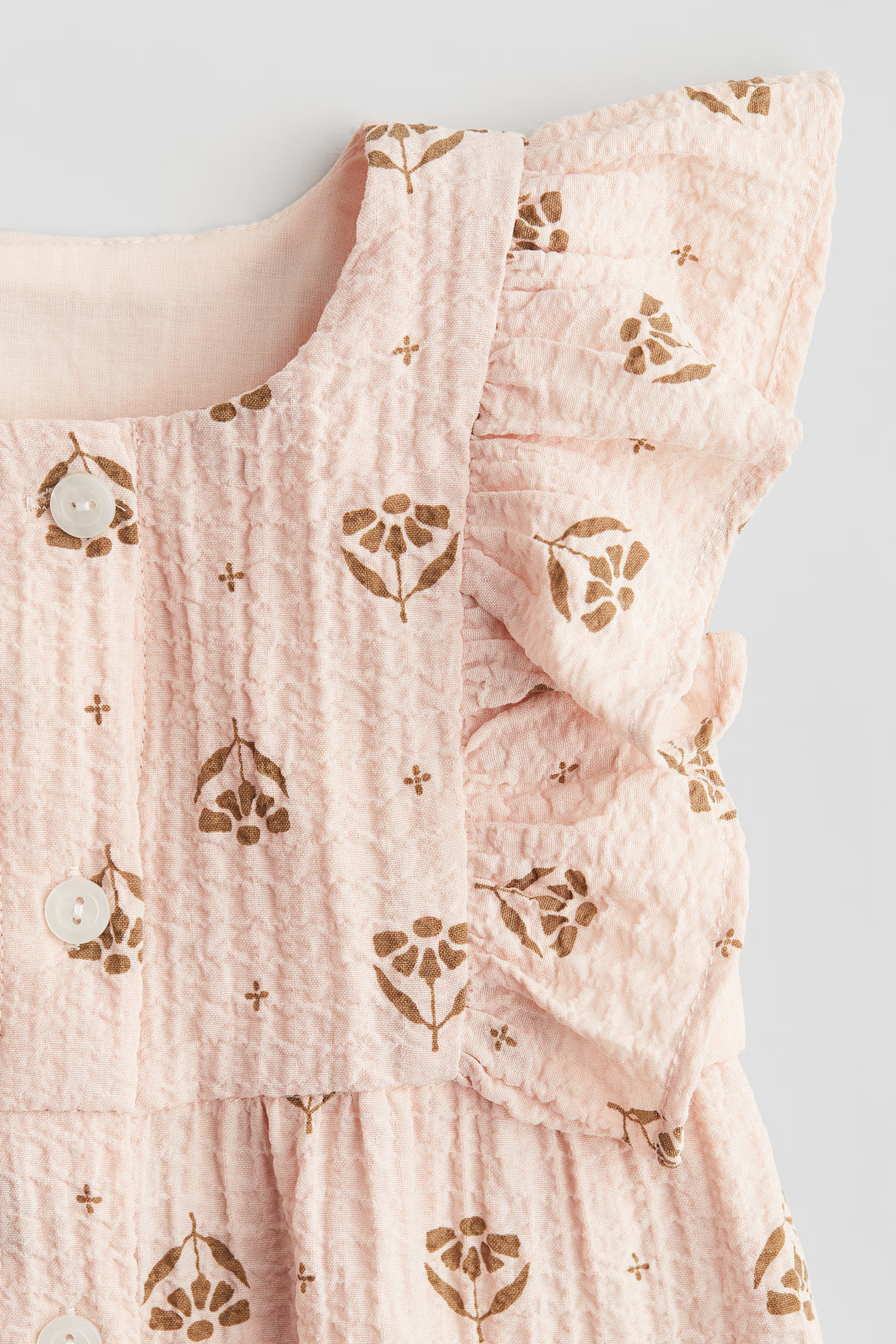 Ruffle-Trimmed Muslin Romper Suit | H&M (US + CA)