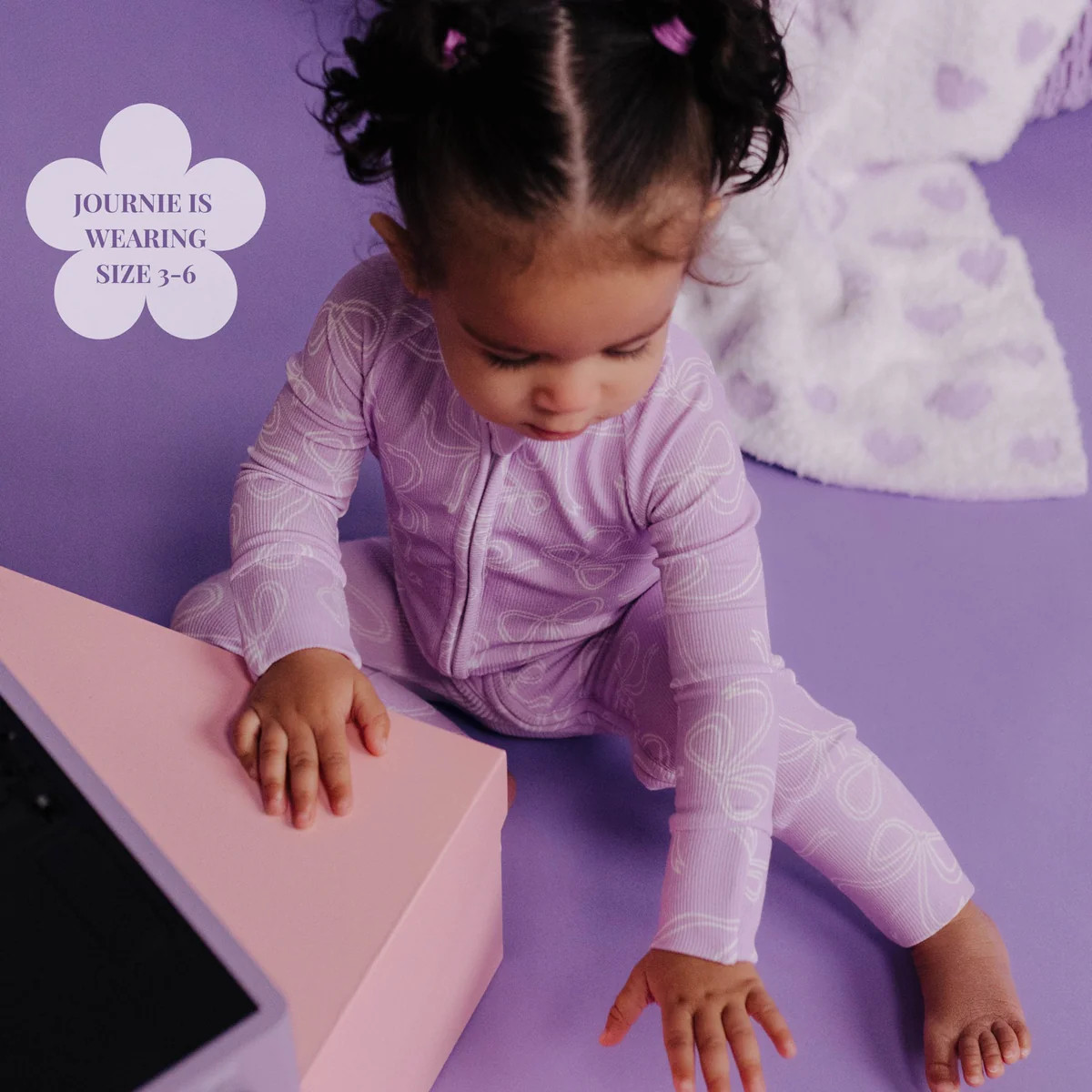 Baby Bamboo Romper Purple Bow | Soft Infant Clothing | Staykation