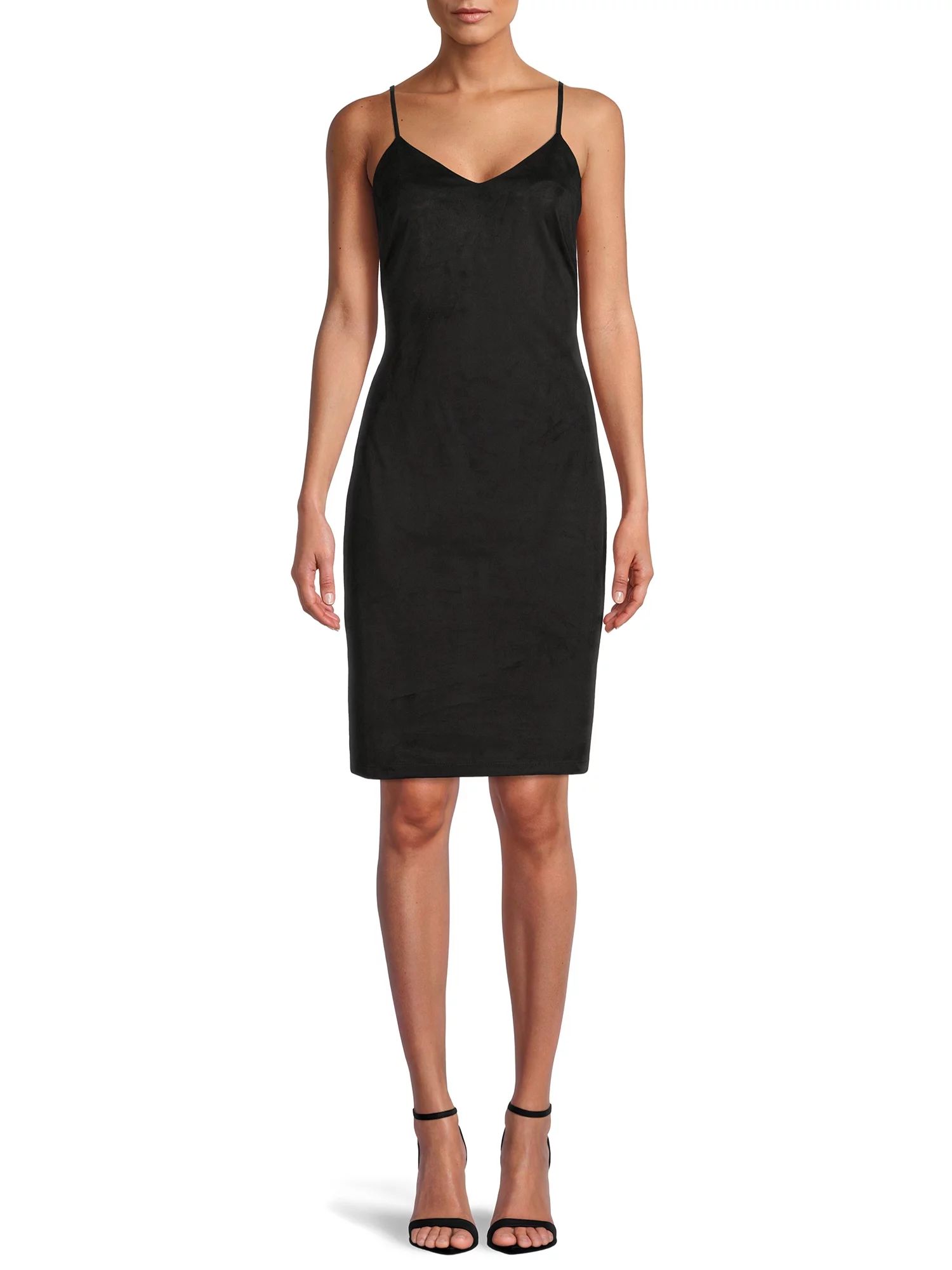 No Boundaries Juniors Faux Suede Midi Dress | Walmart (US)