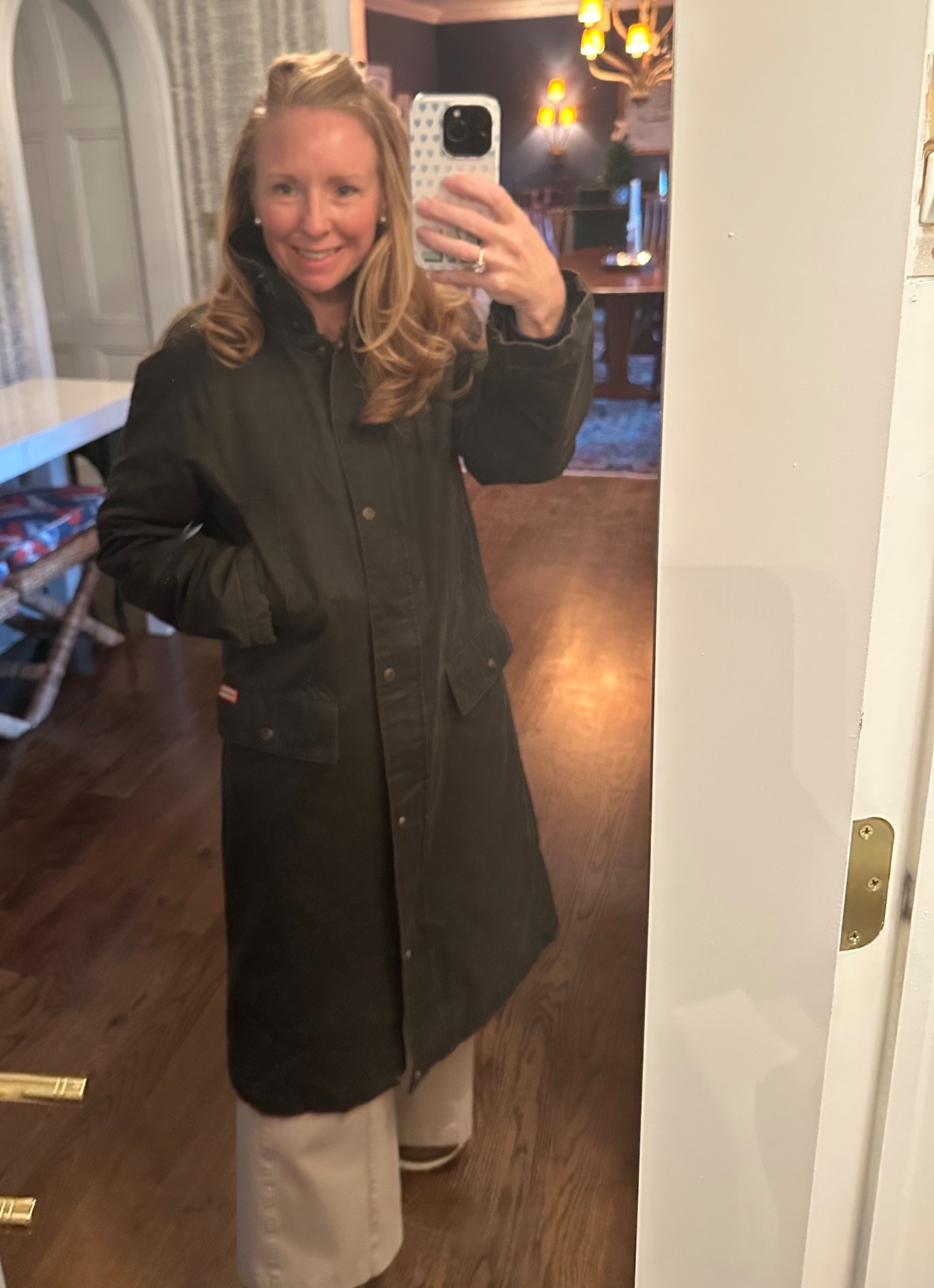 You need this coat! Long waxed coat - wearing a size small 

#LTKSeasonal #LTKOver40 #LTKPetite