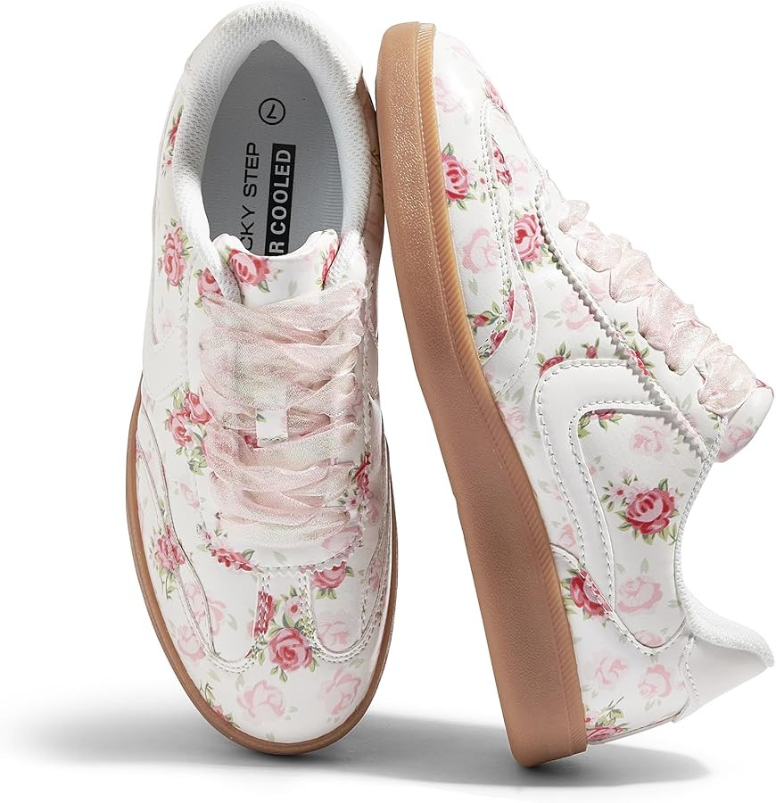 LUCKY STEP Women's Retro Fashion Sneakers Classic Casual Walking Shoes Non Slip Comfort Skate Sho... | Amazon (US)