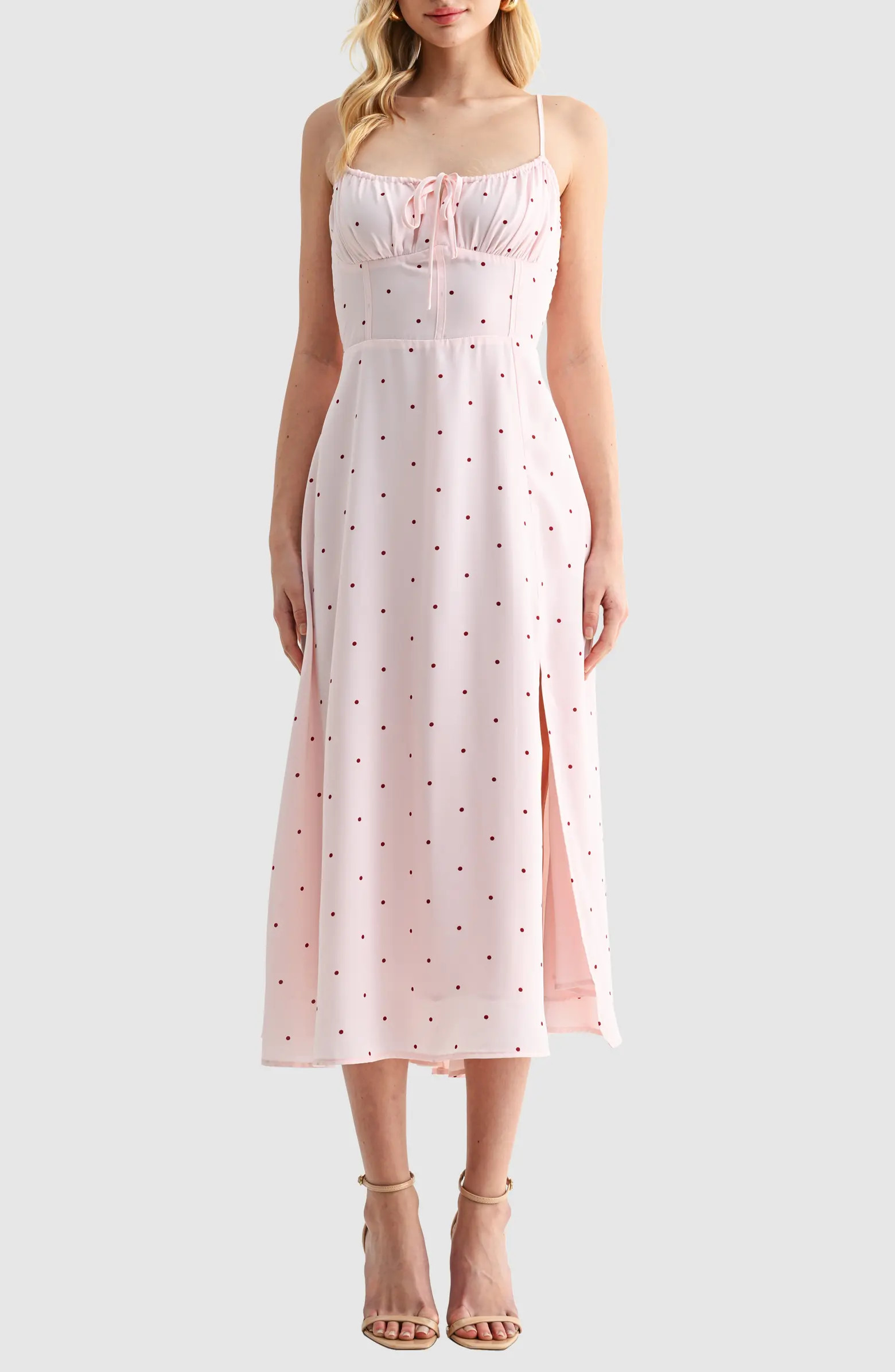 All in Favor Corset Detail Sleeveless Midi Dress | Nordstrom | Nordstrom