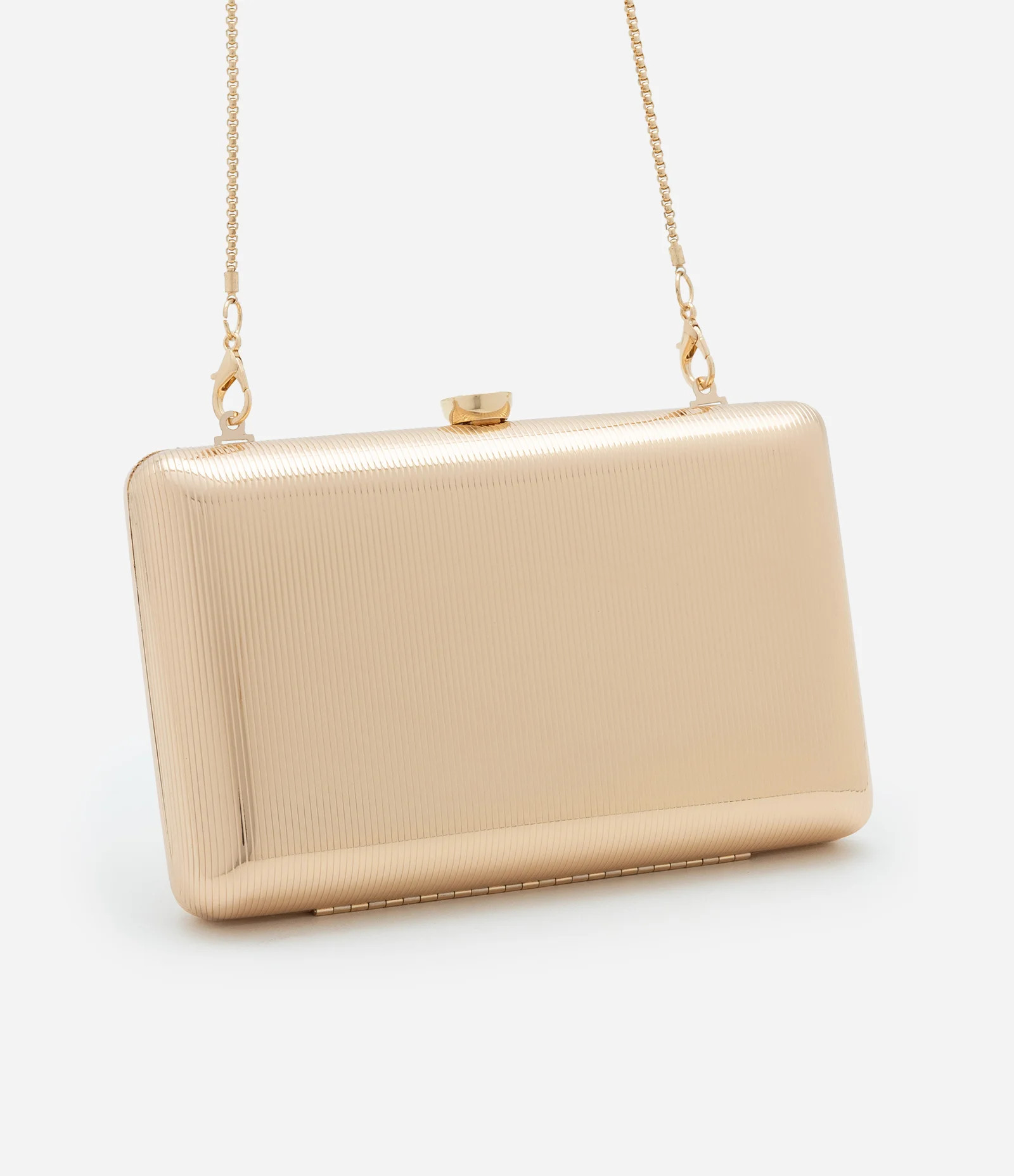 Bolsa Clutch Pequena Metalizada com Alças de Corrente Dourado - Lojas Renner | Renner (BR)