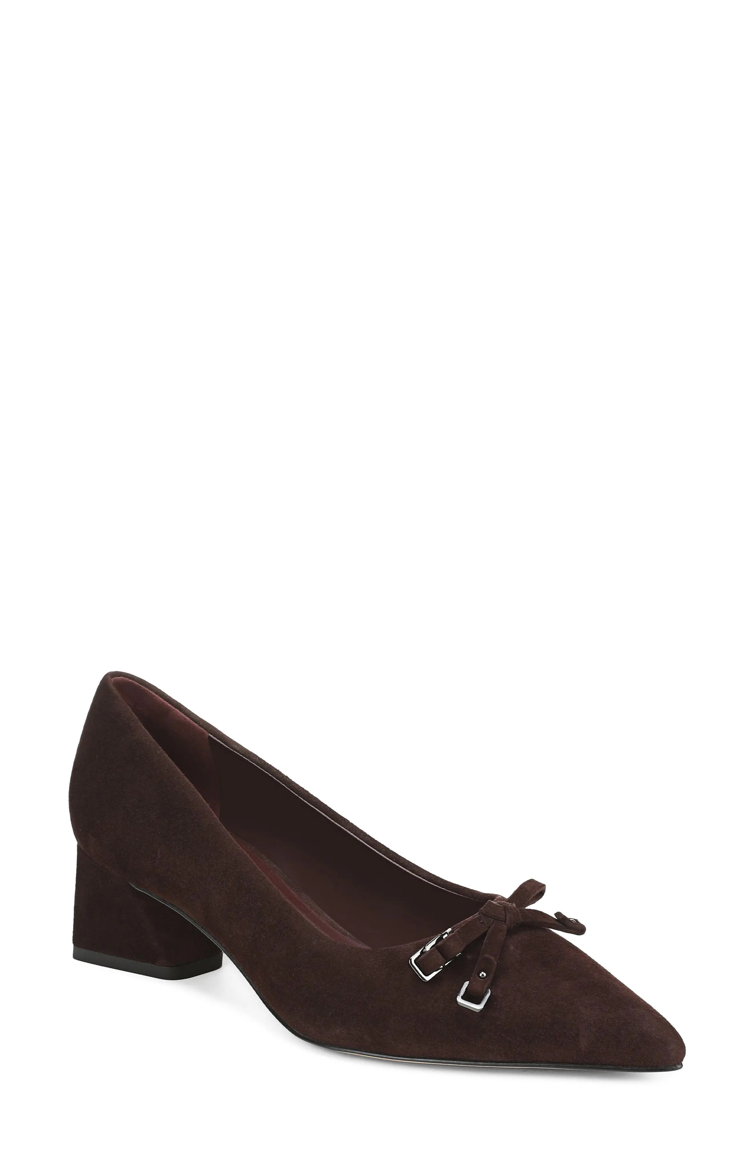 Franco Sarto Racer Faux Leather Pump in Dark Brown Suede at Nordstrom, Size 11 | Nordstrom