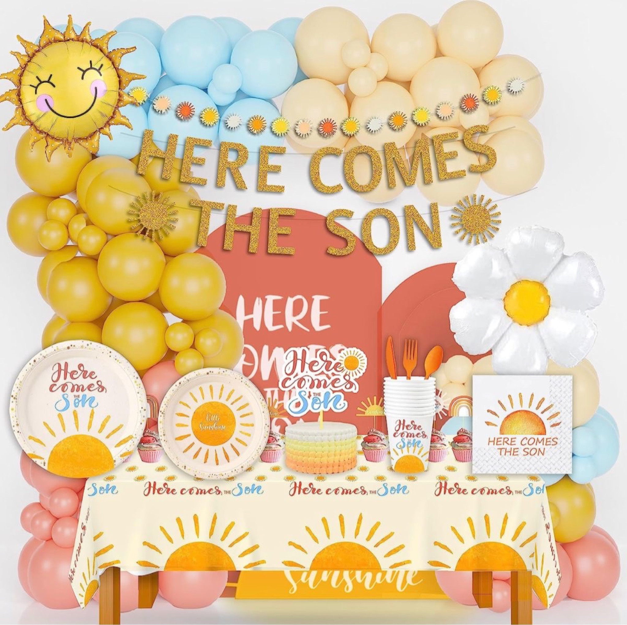 Here Comes The Son Theme Baby Boy Baby Shower Birthday Party Decorations Ideas 
Summer baby shower or Summer Birthday

#LTKkids #LTKbaby #LTKbump