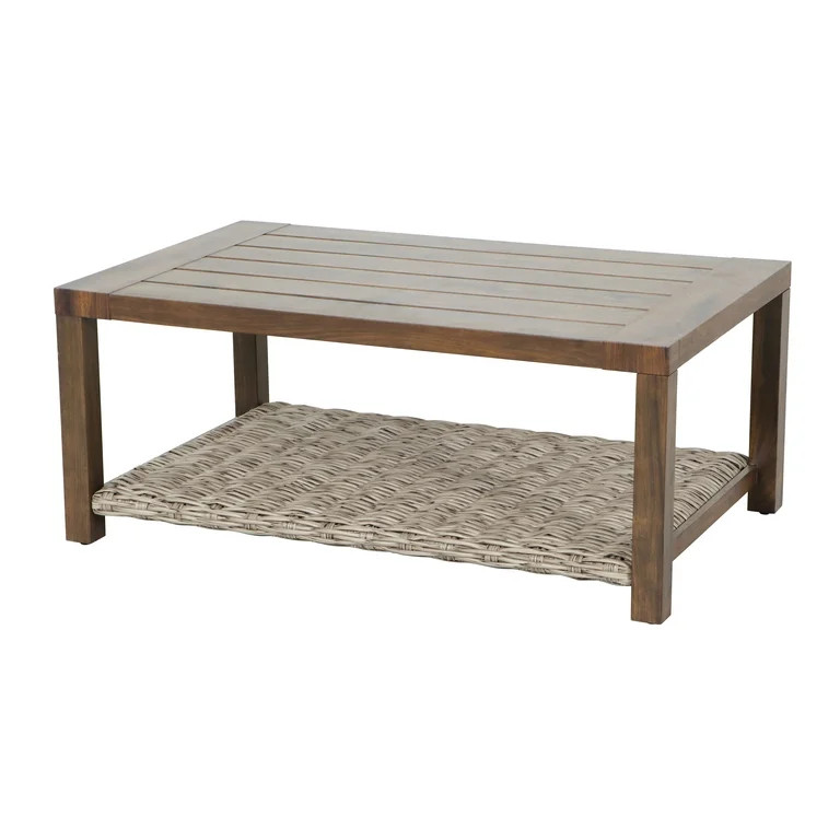 Better Homes & Gardens Bellamy Outdoor 1pc Patio Coffee Table, Gray Wicker | Walmart (US)