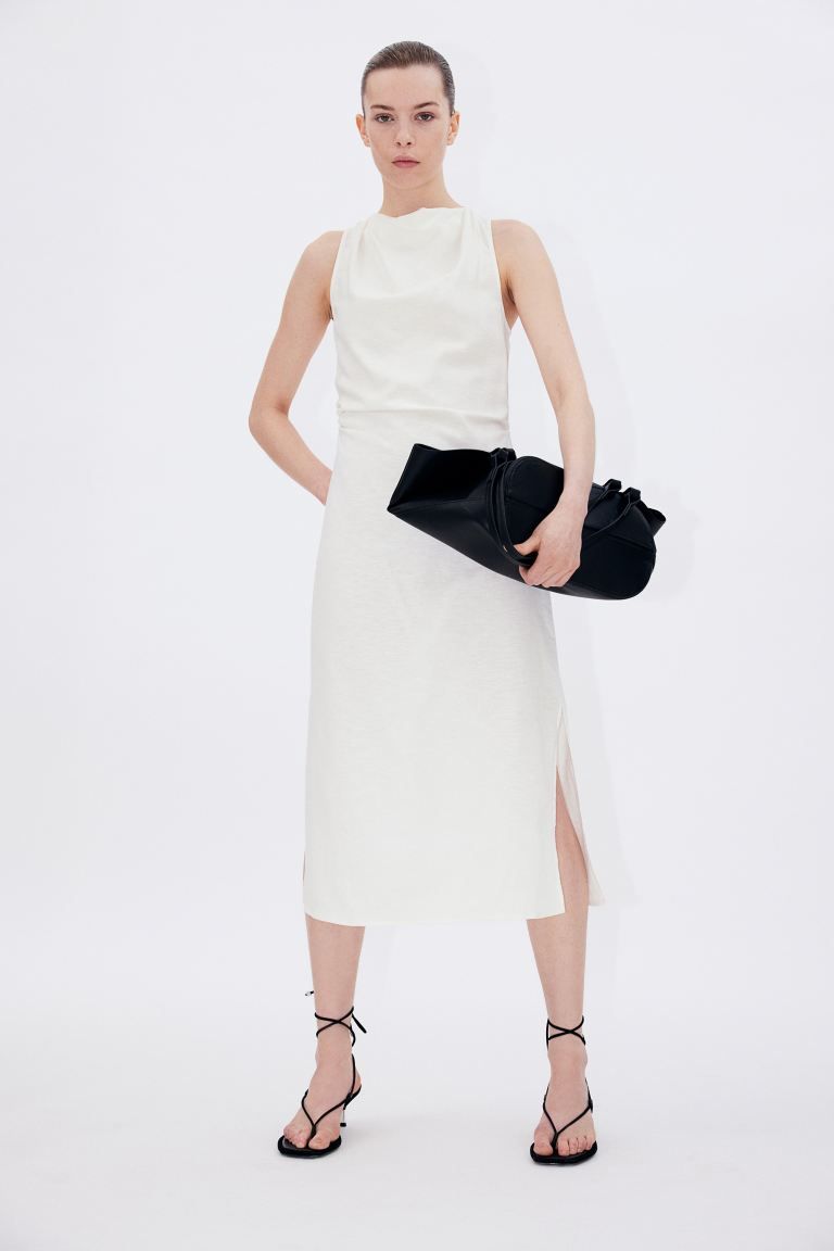 Draped Linen-blend Dress | H&M (US + CA)