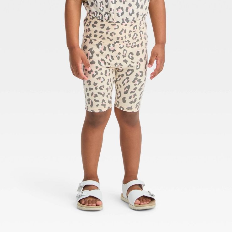 Grayson Mini Toddler Girls' Leopard Biker Shorts - Beige | Target