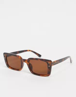 South Beach rectangular frame sunglasses in tortoiseshell | ASOS (Global)