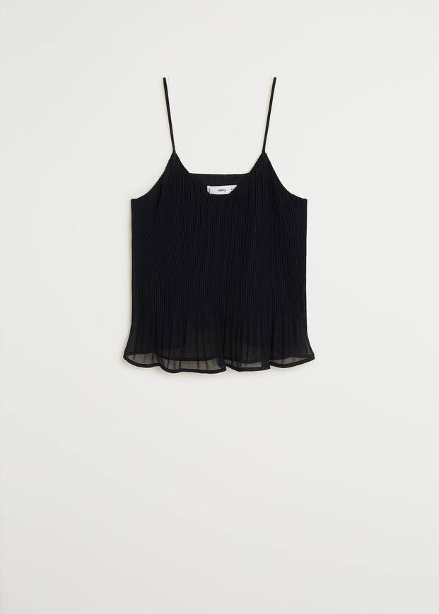 Ruffle pleated top | MANGO (US)