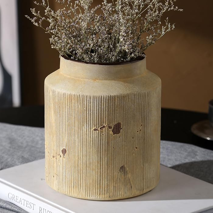 Farmhouse Vase for Home Decor, Vintage Rustic Terracotta Flower Vase Suitable for Home Decor, Liv... | Amazon (US)
