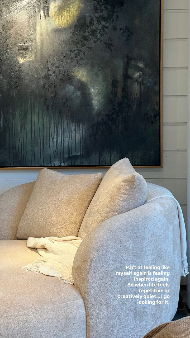 Part of feeling like myself again is feeling inspired again.
So when life feels repetitive or creatively quiet… I go looking for it.
 @crateandbarrel