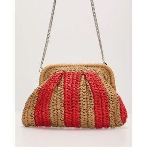 Orange Striped Two Tone Straw Clutch | Poshmark