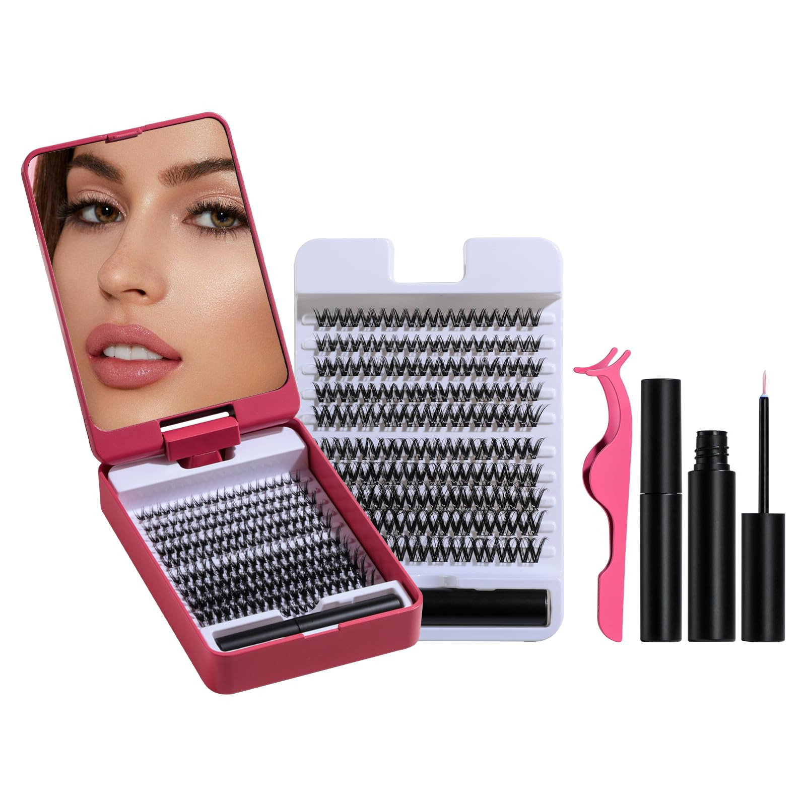 BS-MALL Lash Clusters Kit – Individual Fake Eyelashes Clusters Kit Ultra-Thin Invisible Lash Ba... | Amazon (US)