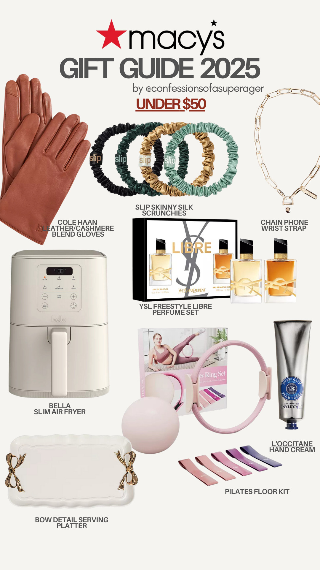 Looking for great gift ideas under $50 that actually feel special? 👀✨ This Macy’s Gift Guide 2025 is packed with easy, affordable finds that work for so many people on your list — from cozy winter essentials to beauty and home favorites everyone loves.

Perfect for holiday gifting, stocking stuffers, last-minute gifts, or a little treat for yourself. Everything is budget-friendly, practical, and linked on LTK to shop fast and stress-free.

Tap to shop my Macy’s gifts under $50 and save this for holiday shopping season. 🎁💛 

 #macysgiftguide #giftideasunder50 #ltkholiday #affordablegifts #holidaygiftideas #ltkgiftguide #giftinspo #confessionsofasuperager #LTKGiftGuide #LTKHoliday #LTKFindsUnder50