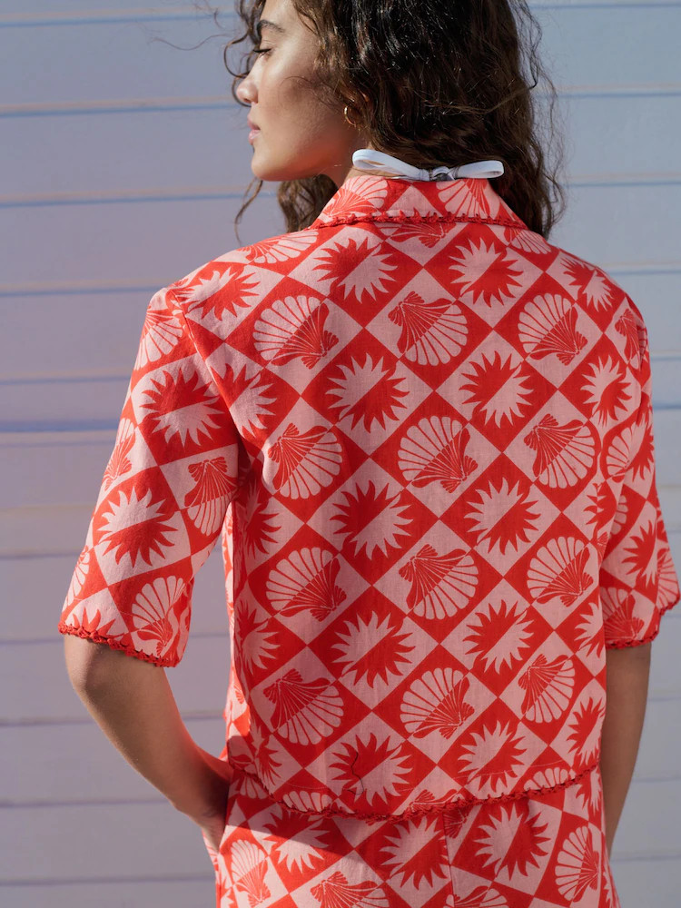 Red/Pink Summer Shirt With Linen | Next EU