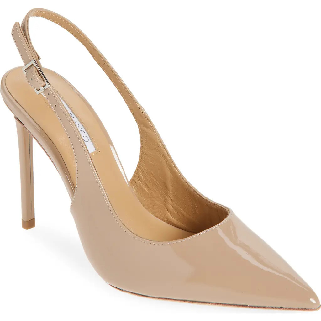 Tony Bianco Asti Slingback Pointed Toe Pump in Coco Patent at Nordstrom, Size 9.5 | Nordstrom