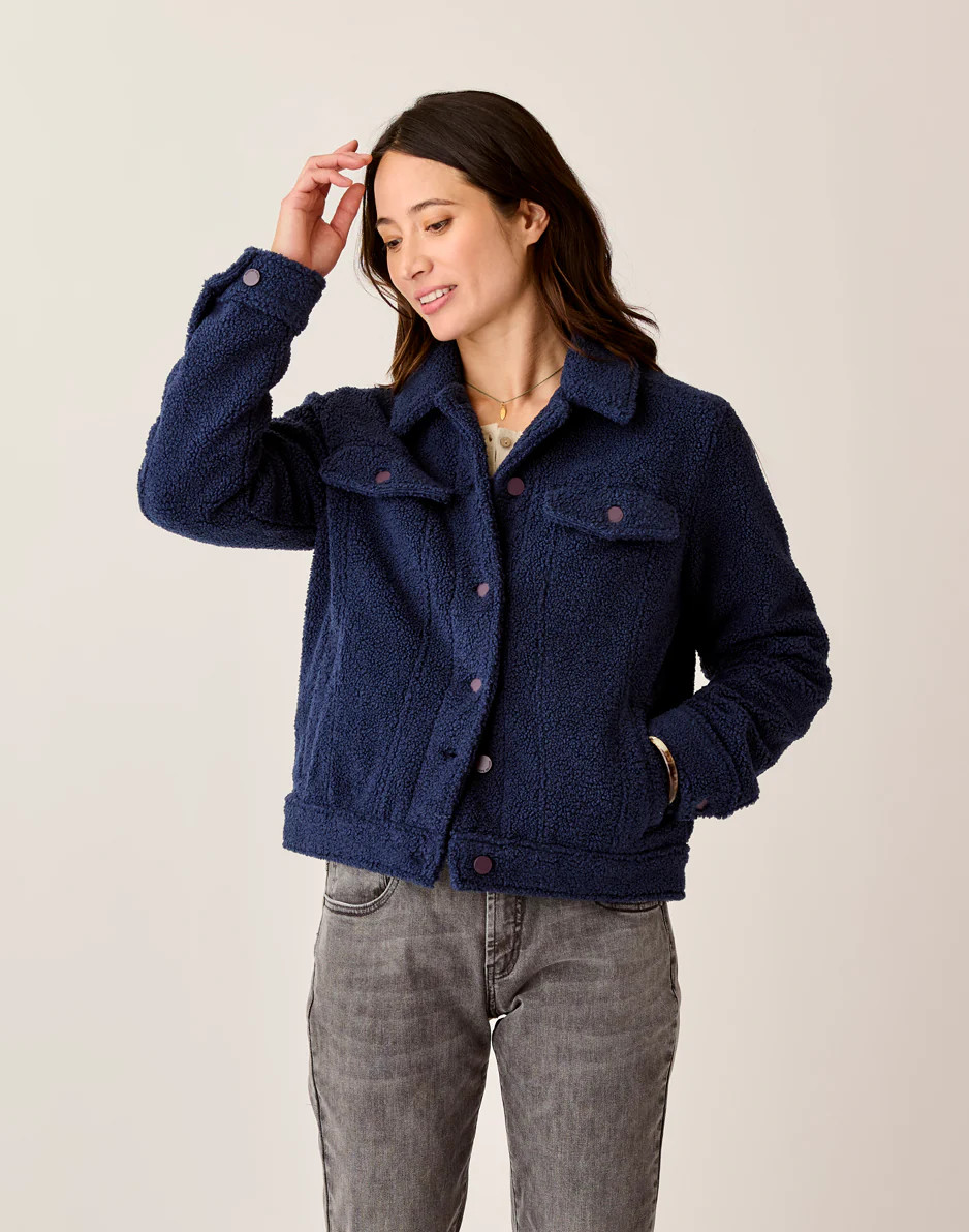 Rhea Boucle Trucker: Navy | Carve Designs