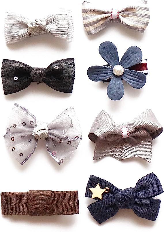 Belle Beau Baby Girls Hair Bows, Hair Clips, Ribbon Lined Alligator Hair Clips | Amazon (US)