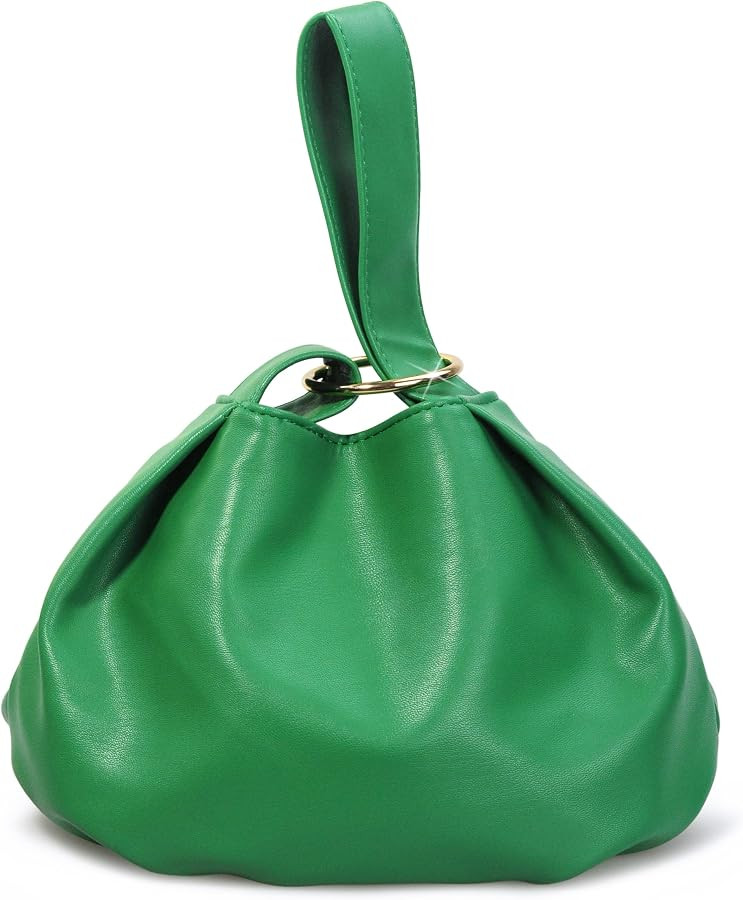Women's Clutch Soft Vegan Leather Hobo Top Handle Bag Small Tote Purse | Amazon (US)