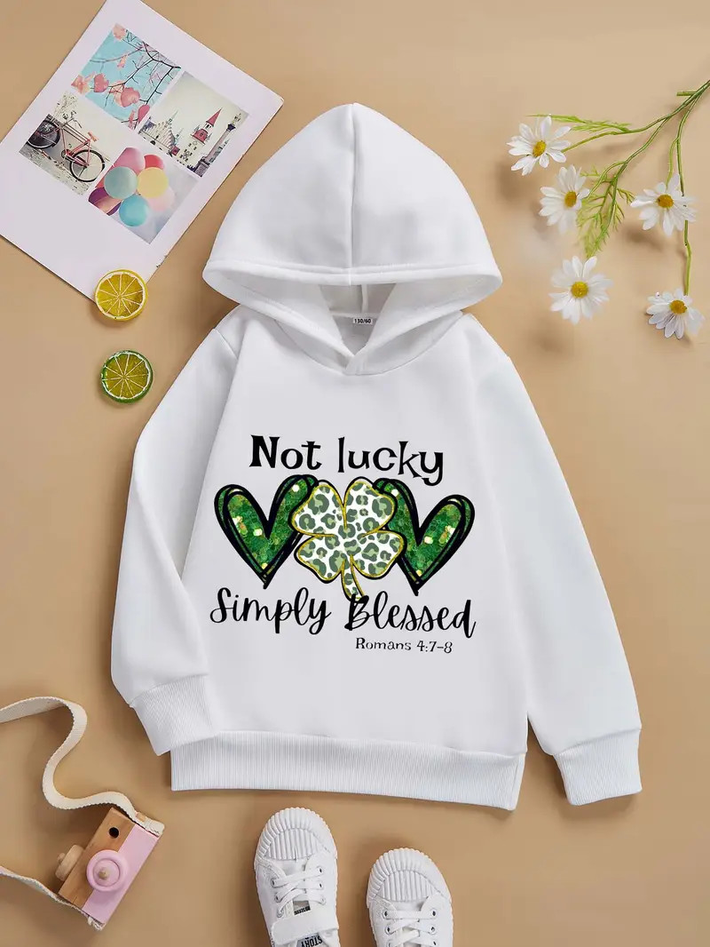 St Patrick's Day Boys Leopard Shamrock & Hearts Print Pullover Hoodie, Long Sleeve Hooded Top, Ca... | Temu Affiliate Program