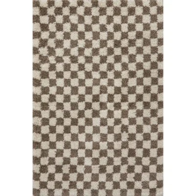 Adelaide Mid-Century Checkered Shag Area Rug | Wayfair North America