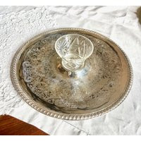 Silver Plate Snack Tray, Vintage International Chip Serving Plate, Condiment Chased Scroll Design, Party Tray | Etsy (US)