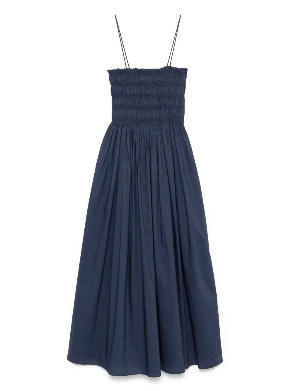 Matteau shirred-bodice midi dress - Blue | Farfetch Global