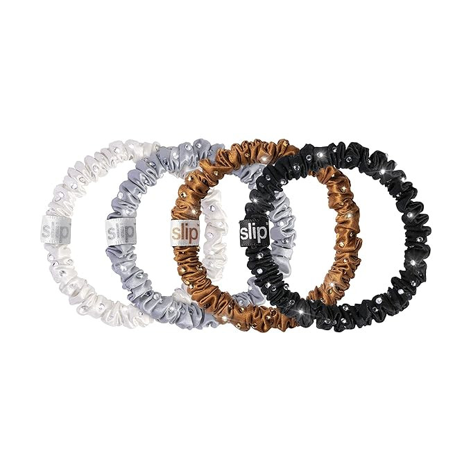 Slip Silk Crystal Skinnie Scrunchies in Disco Fever - 100% Pure 22 Momme Mulberry Silk Scrunchies... | Amazon (US)