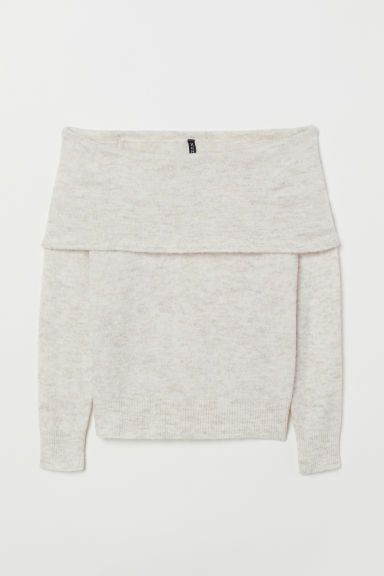 H & M - Off-the-shoulder Sweater - Beige | H&M (US + CA)