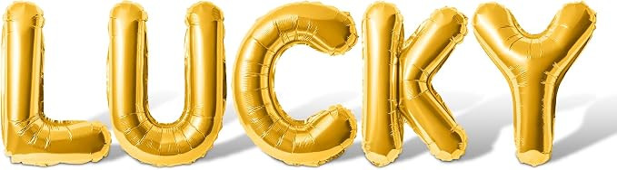 Letter Balloons - LUCKY 16" Inch Alphabet Letters Foil Mylar Balloon St Patricks Day Banner (Gold... | Amazon (US)