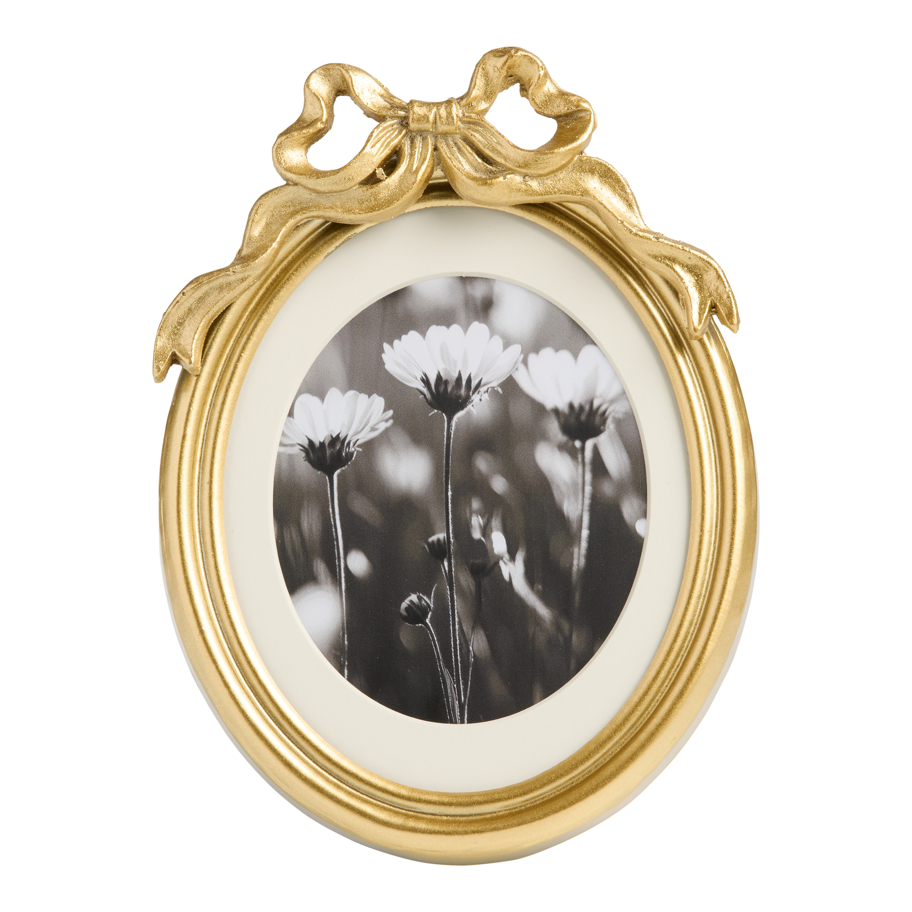 Oval Antique Gold Bow Picture Frame | World Market