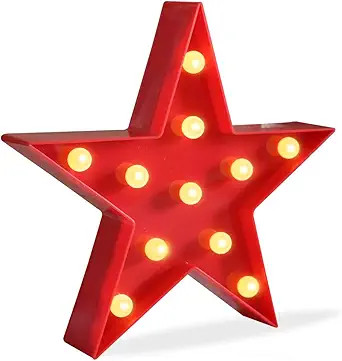 Marquee Light Star Shaped LED Plastic Sign-Lighted Marquee Star Sign Wall Décor Battery Operated... | Amazon (US)