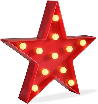 Marquee Light Star Shaped LED Plastic Sign-Lighted Marquee Star Sign Wall Décor Battery Operated... | Amazon (US)