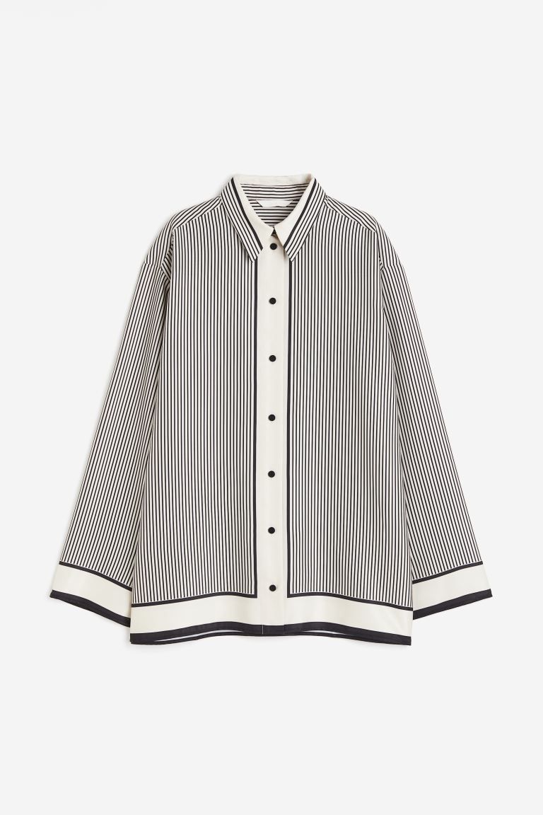 Patterned Shirt - Cream/striped - Ladies | H&M US | H&M (US + CA)