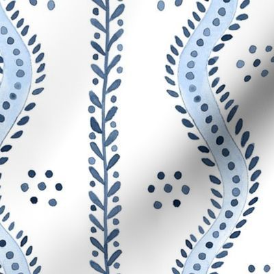 ANDREW STRIPE OG Navy1 on White on cream1 | Spoonflower