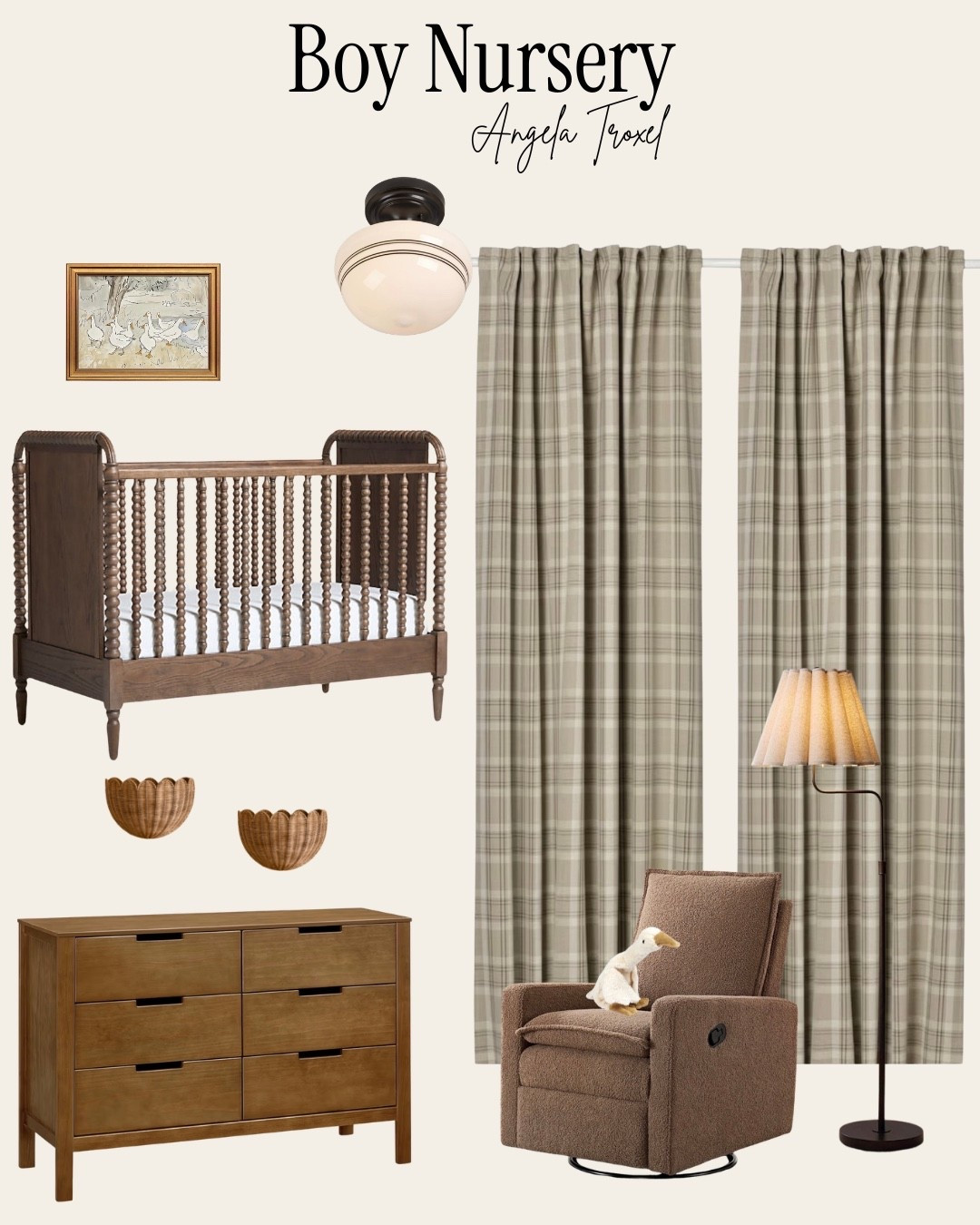 Minimalist baby boy room, duck, nursery, glider, rocking chair, dresser, changing table, light fixture, crib, lamp, curtains, artwork, ikea, crate & Barrel, Target, Walmart, pottery barn, Amazon, storage, diaper.

#LTKmomlife #LTKHome #LTKBump