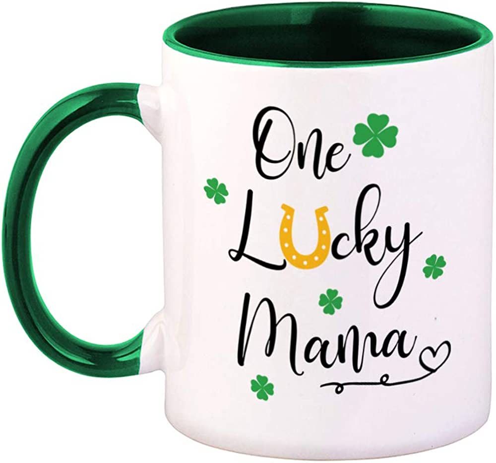 Colorful Coffee Mug 1 Lucky Mama St Patrick's Irish Ireland Clover Shamrock Holidays and Occasion... | Amazon (US)