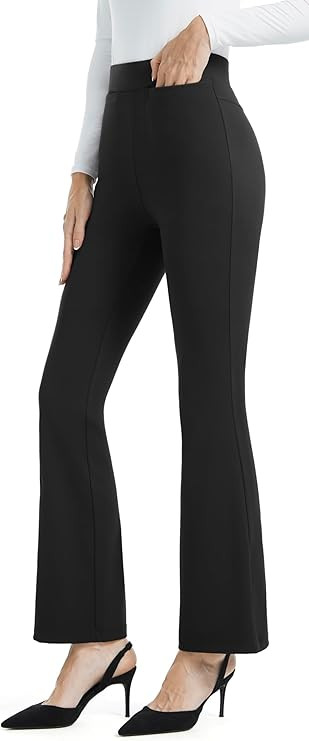 AFITNE Women's Yoga Dress Pants Stretchy High Waist Pull On Bootcut Business Work Office Casual S... | Amazon (US)