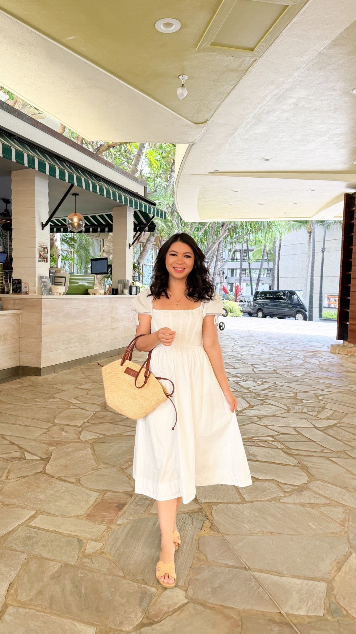 White dress with corset, super flattering on! It’s currently on sale for $50. I’m wearing a size small. Paired it with target sandals and Sezane straw bag!

#LTKSaleAlert #LTKItBag #LTKTravel