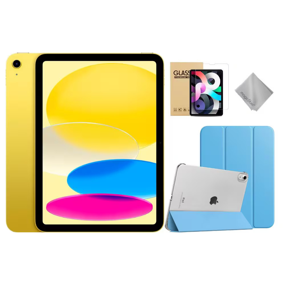 Apple - 11-inch iPad A16 chip with Wi-Fi - 128GB - With Blue Case Bundle - Yellow | Best Buy U.S.