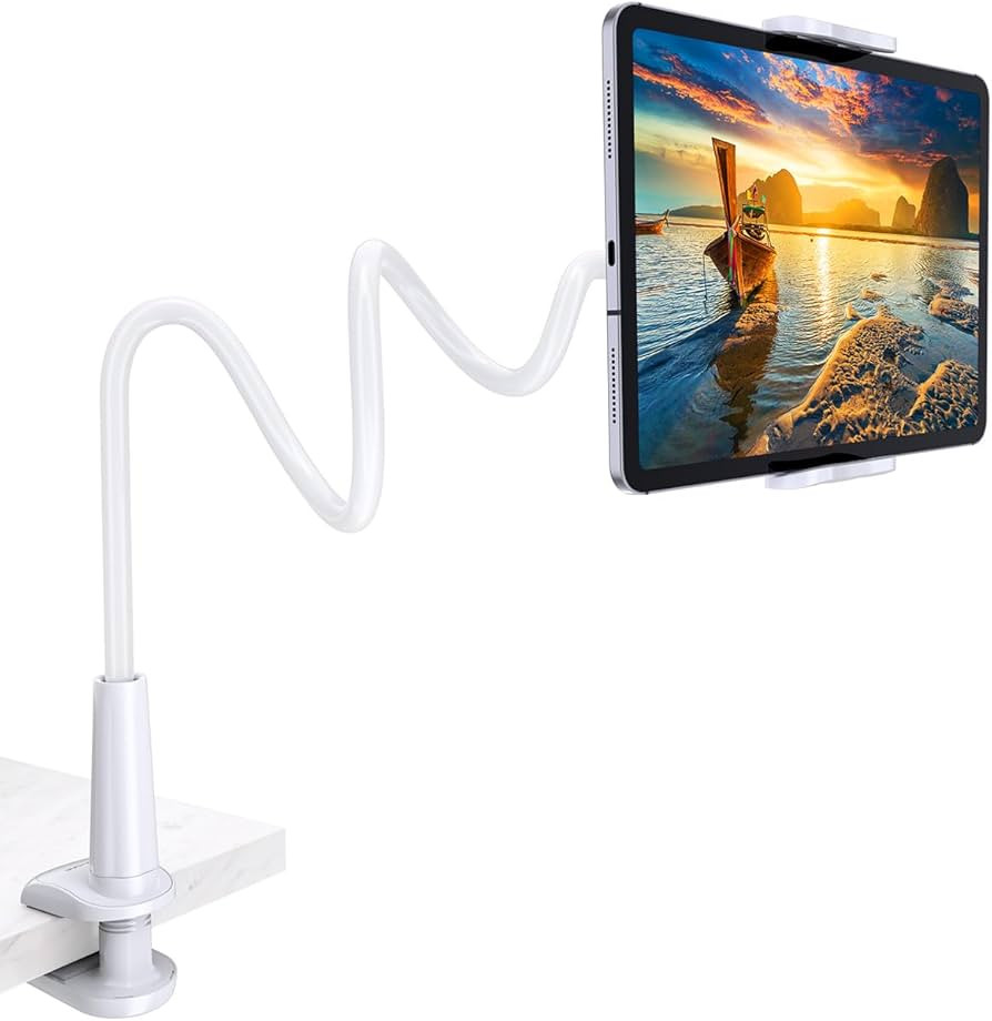 Tryone Gooseneck Tablet Holder Stand for Bed Adjustable Flexible Arm Tablets Mount Clamp on Table... | Amazon (US)