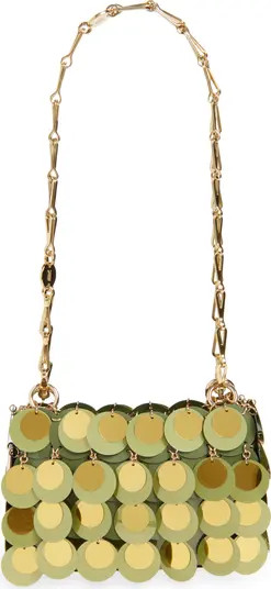 Rabanne Nano Kaki Sparkle Shoulder Bag | Nordstrom | Nordstrom