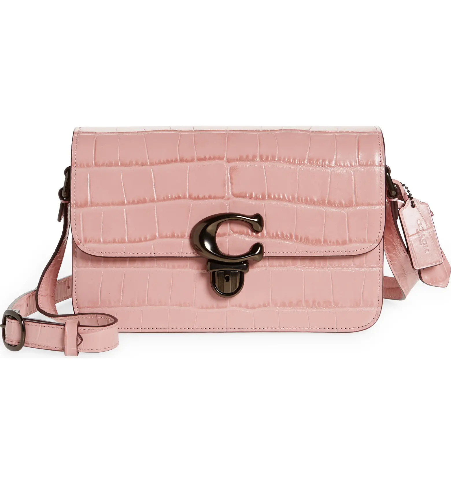 COACH Studio Croc Embossed Leather Shoulder Bag | Nordstrom | Nordstrom